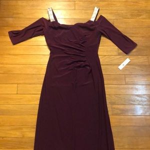 R&M Richards 3/4 Sleeve Long Dress w/ Rhinestones